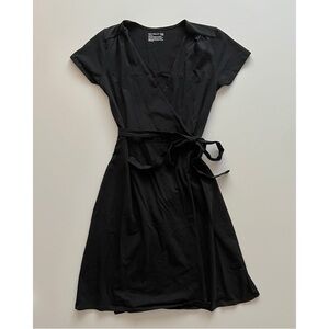 PACT wrap dress, black, xs